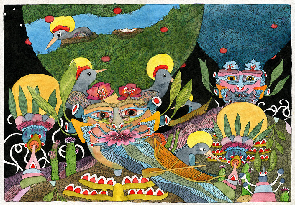 Pluju tiše kolem jabloní – obraz do tmy